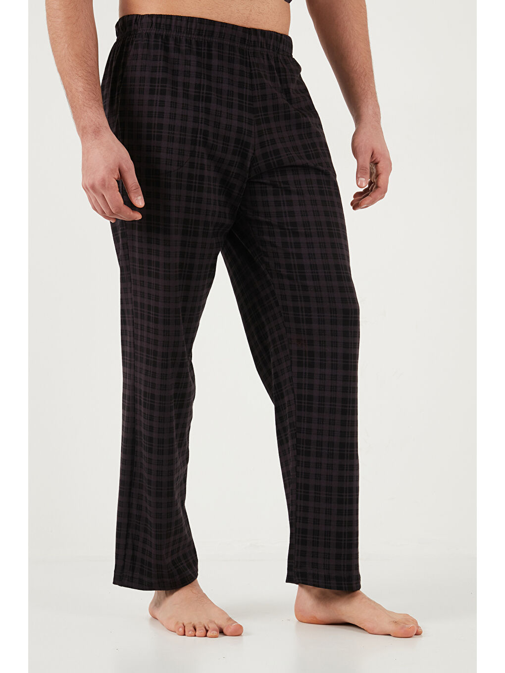 Mürdüm Pamuklu Regular Fit Kareli Kısa Kollu Pijama Takımı 6096860-4