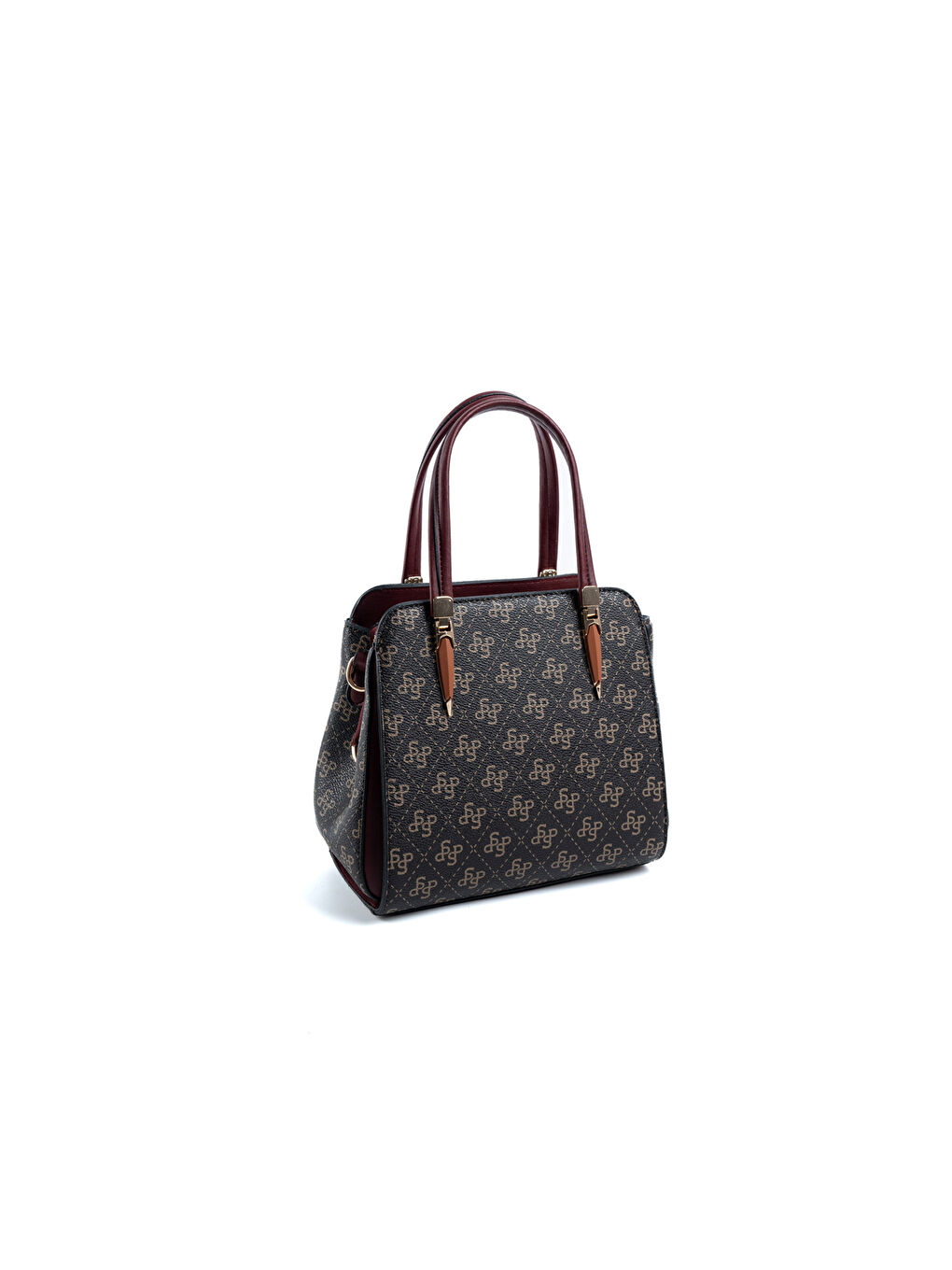 Kahverengi Kadın Omuz Çantası 1136-48261 SILVER POLO BAYAN ÇANTASI M178 KAHVE SARI-MAT BORDO-4