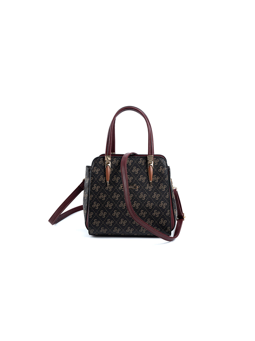 Kahverengi Kadın Omuz Çantası 1136-48261 SILVER POLO BAYAN ÇANTASI M178 KAHVE SARI-MAT BORDO-5