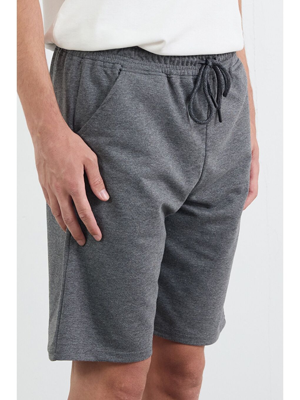 Antrasit Energy Zone Baskılı Çift Cepli Şort-4