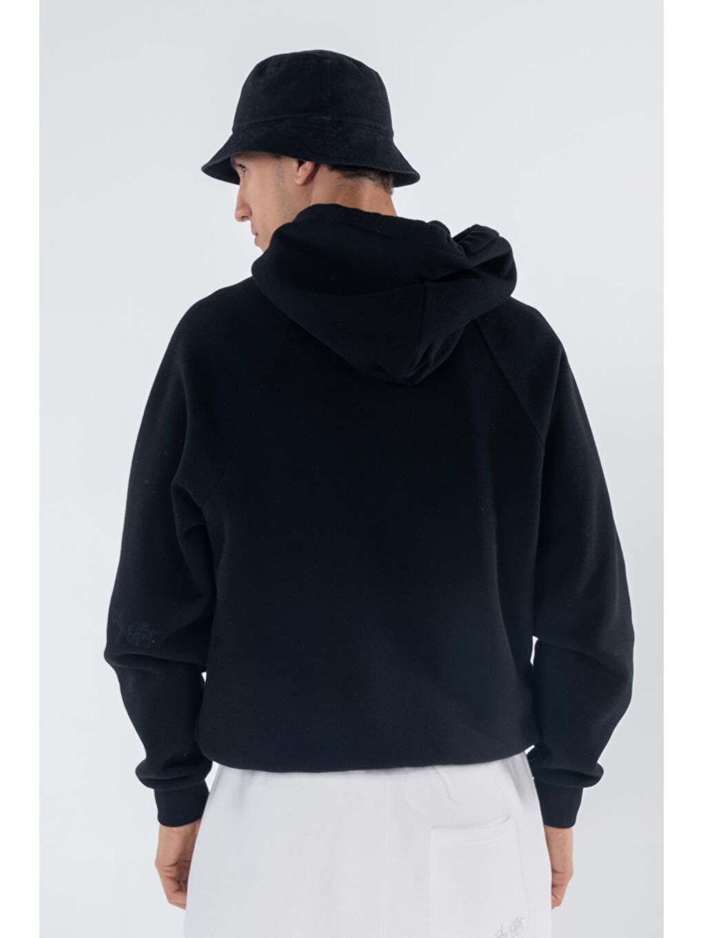 Pina Erkek Siyah Kapüşonlu Oversize Sweatshirt Hoodie-4