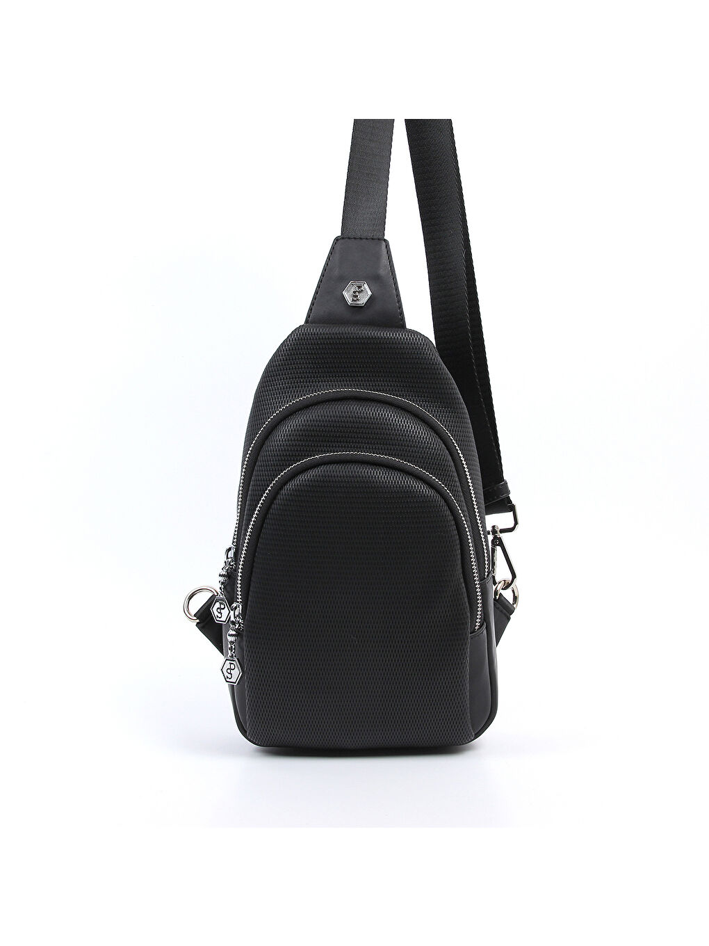 Siyah Kadın Göğüs Çapraz Çanta 959-33378 SILVER POLO FREEBAG M86 SİYAH-MAT SİYAH
