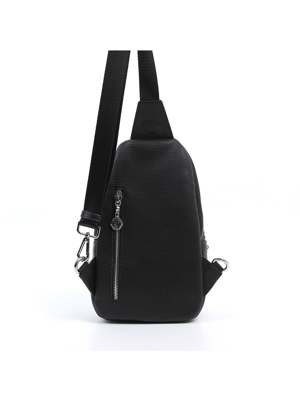 Siyah Kadın Göğüs Çapraz Çanta 959-33378 SILVER POLO FREEBAG M86 SİYAH-MAT SİYAH-2