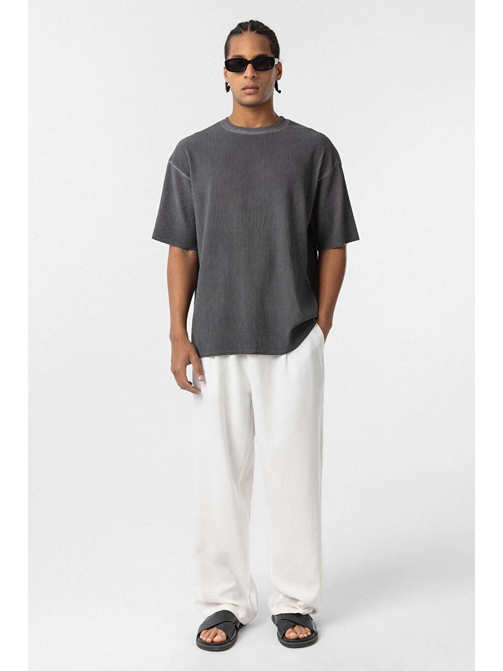 Yıkamalı Ottoman Basic Oversize Tişört Siyah