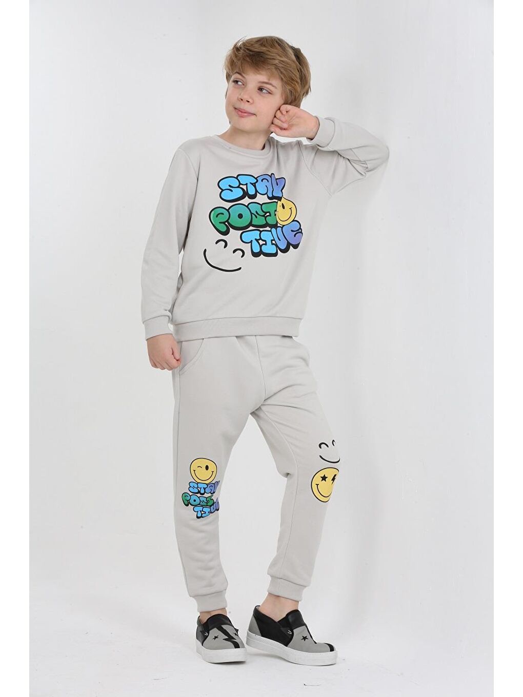 Gri Stay Positive Grey Erkek Çocuk Alt-Üst Takım LP-23WIN-044
