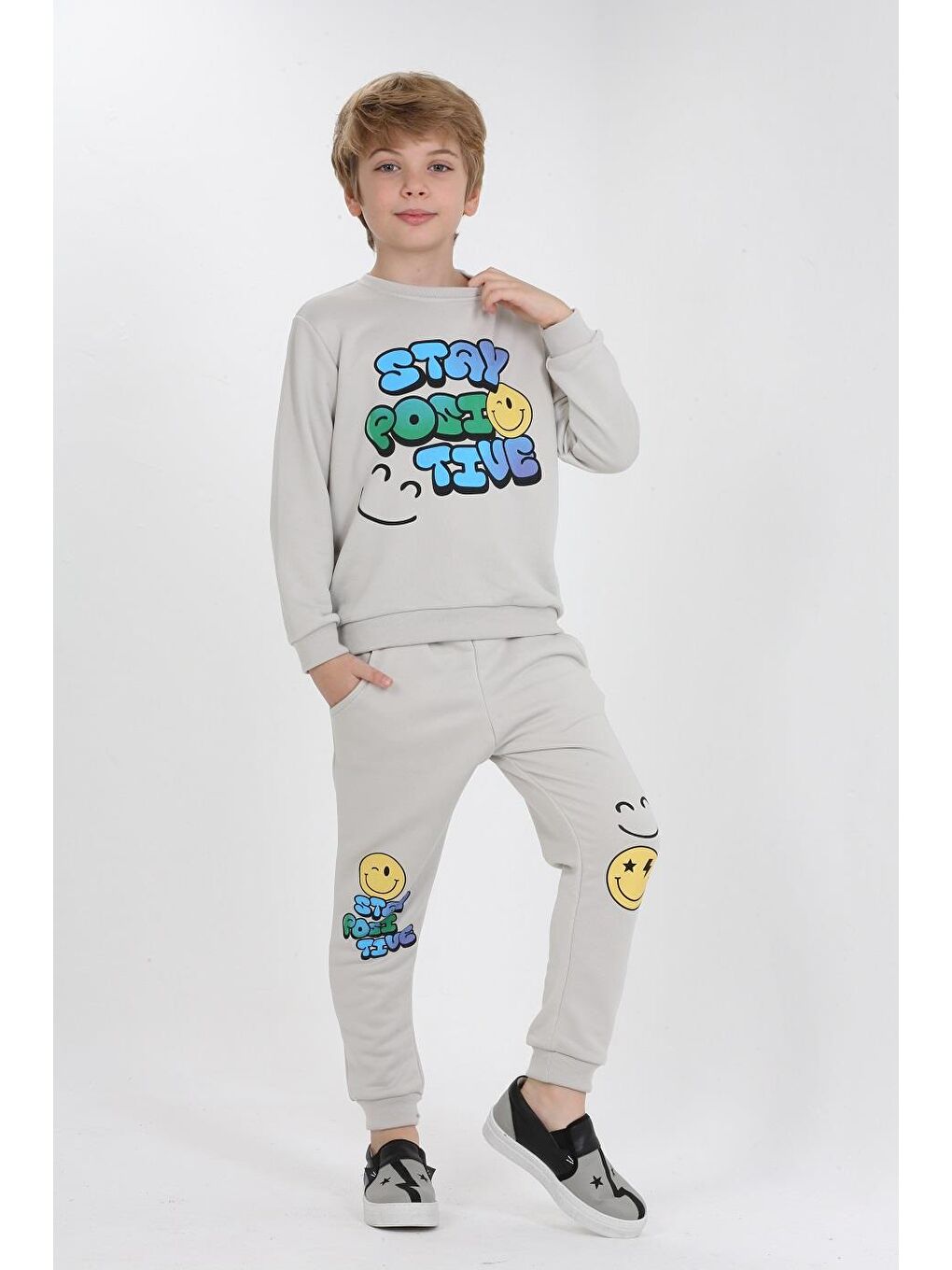 Gri Stay Positive Grey Erkek Çocuk Alt-Üst Takım LP-23WIN-044-2