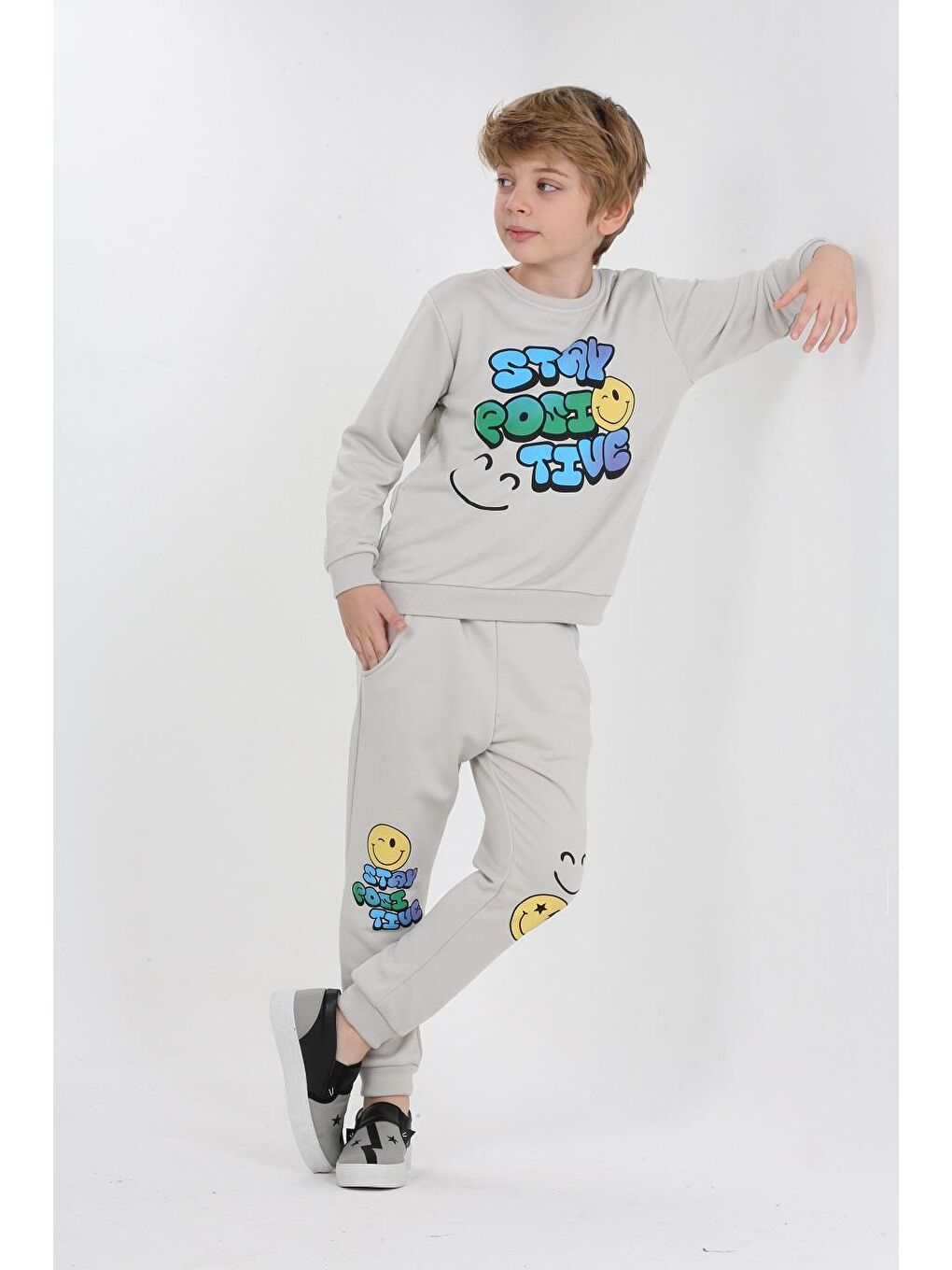 Gri Stay Positive Grey Erkek Çocuk Alt-Üst Takım LP-23WIN-044-4
