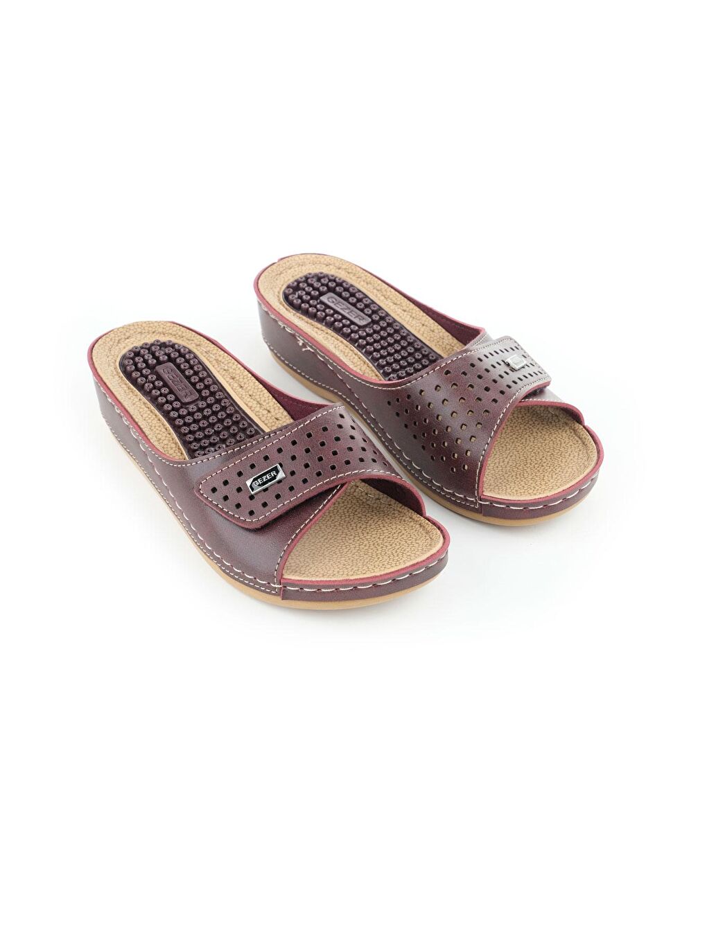 Bordo Yazlık Kadın Masaj Taban Terlik-2