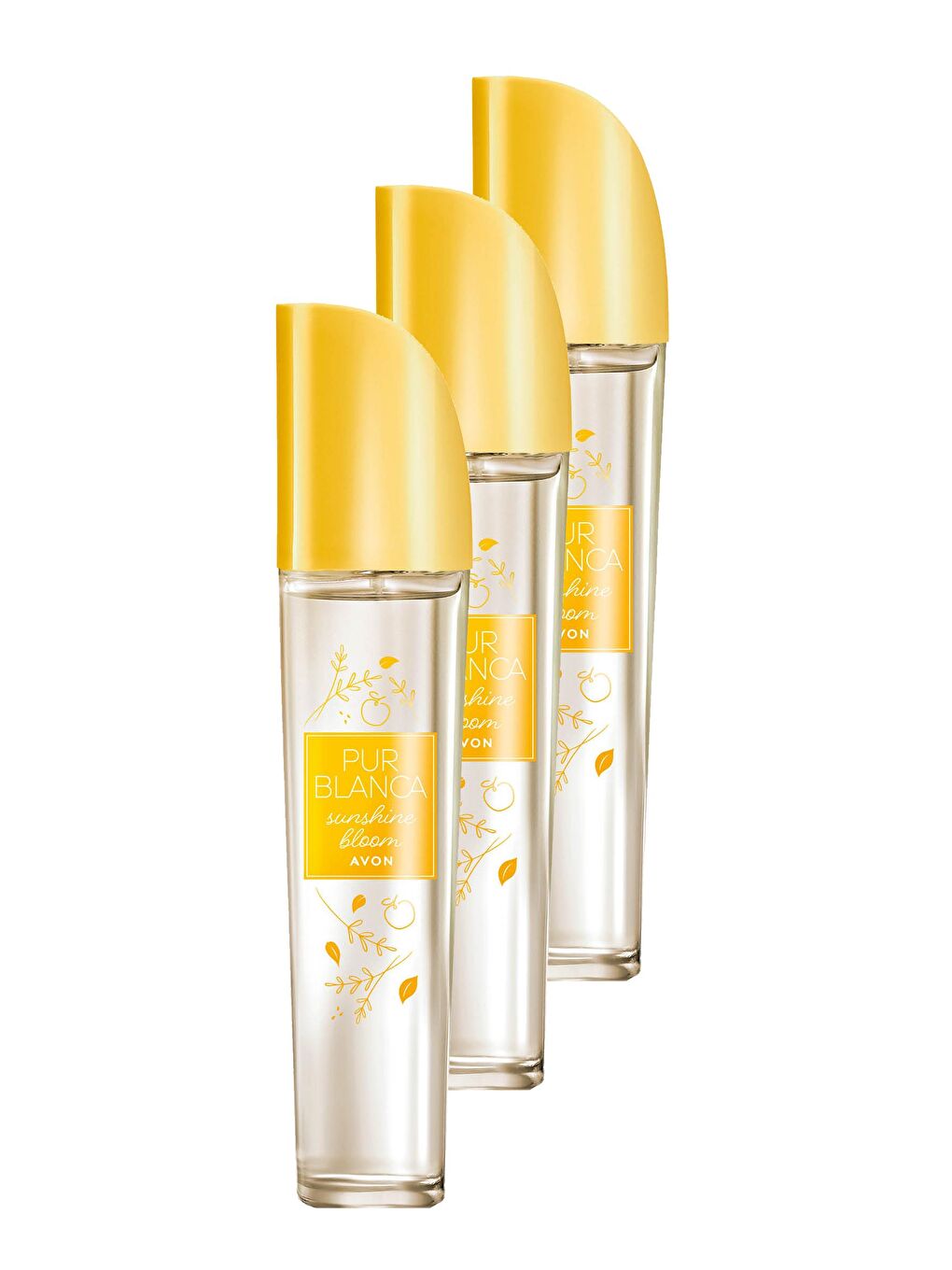 AVON Renksiz Pur Blanca Sunshine Bloom Kadın Parfüm Edt 50 Ml. Üçlü Set