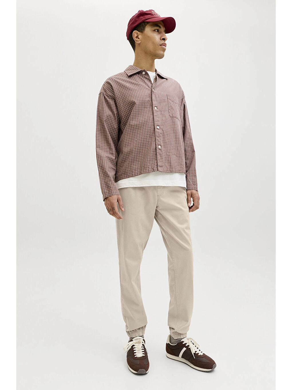 Bej Pants Studio Jpstgordon Pamuklu Regular Fit Eşofman Altı 12288471-1