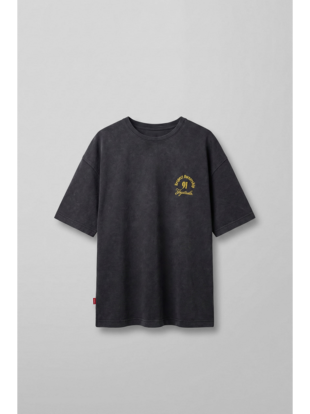 Erkek Oversize Yıkamalı Arkası Baskılı T-Shirt Siyah