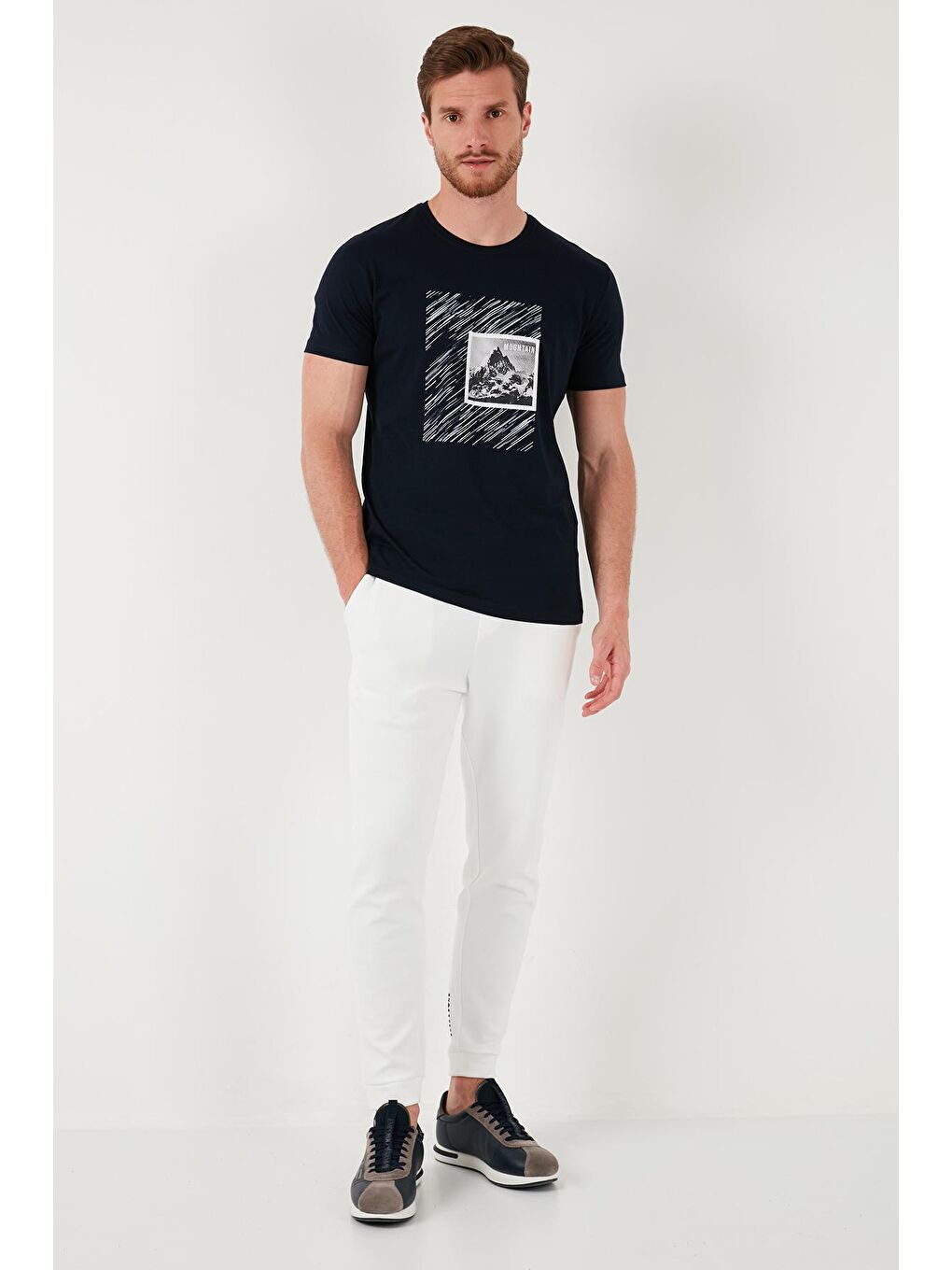 Buratti Lacivert Pamuklu Slim Fit Bisiklet Yaka T Shirt 646R8320 - 2