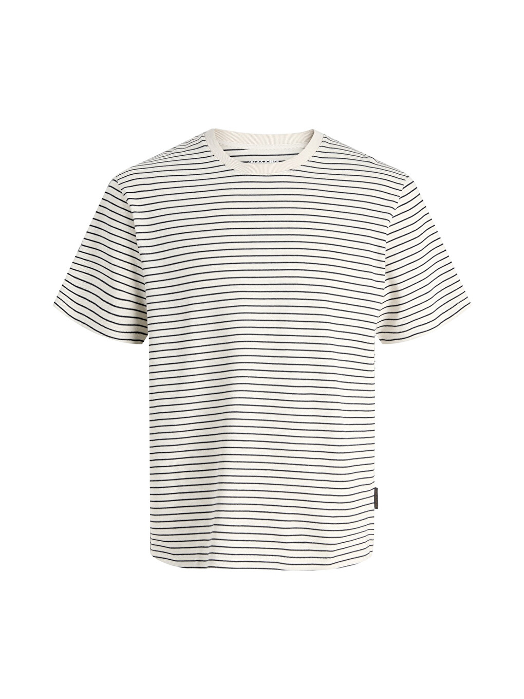 Ekru Essentials Jjedover Pamuklu Relaxed Fit Çizgili Tişört 12288015-5