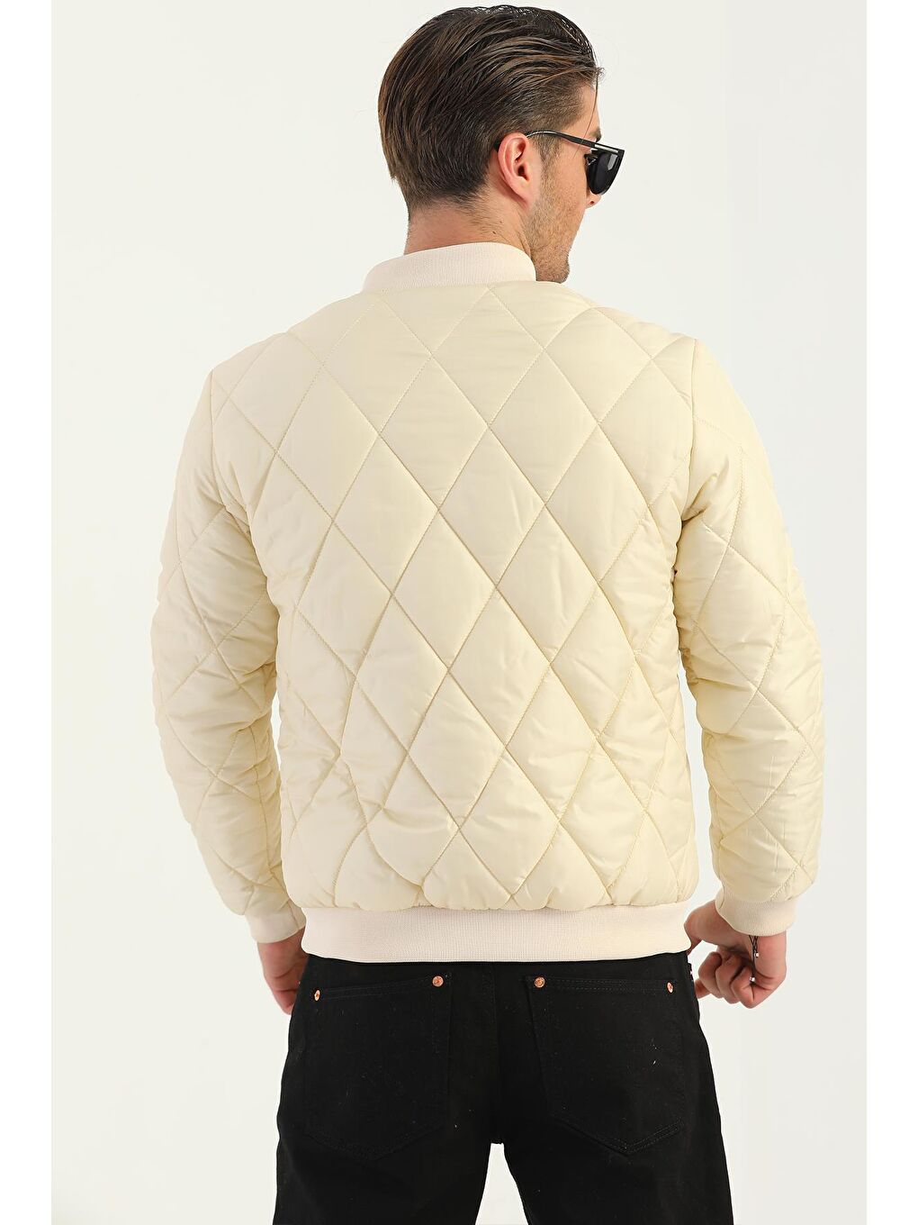 Bej Erkek Kolej Yaka Su ve Rüzgara Dayanıklı Mont DM-77-5