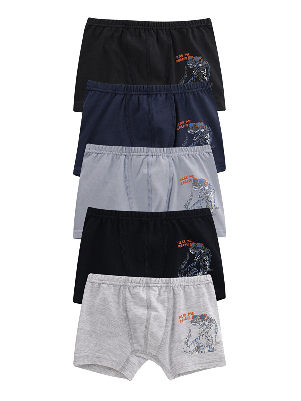 Erkek Çocuk Lacivert Pamuklu Boxer 5'Li Paket