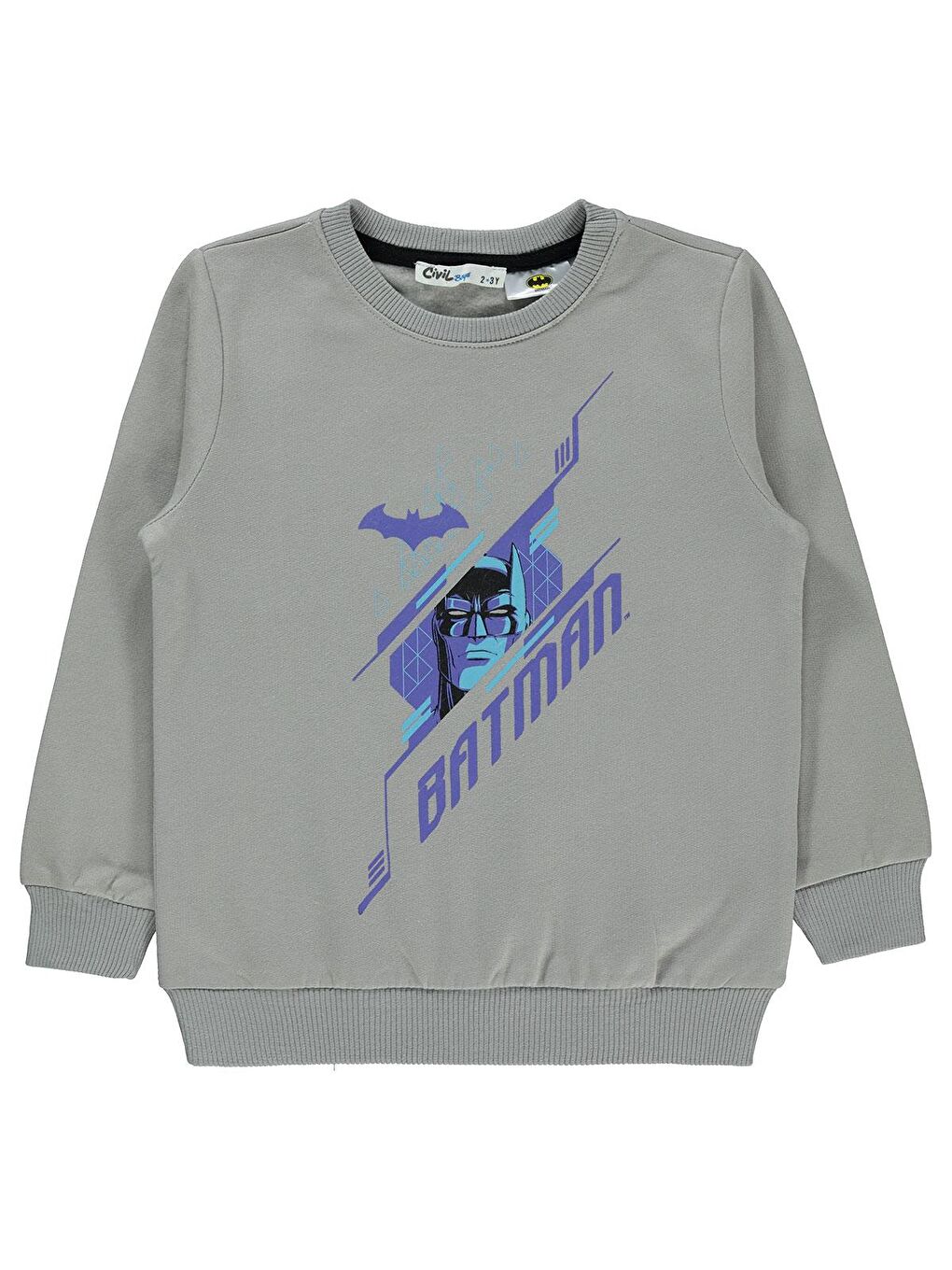 Civil Gri Batman Erkek Çocuk Sweatshirt 2-5 Yaş Gri