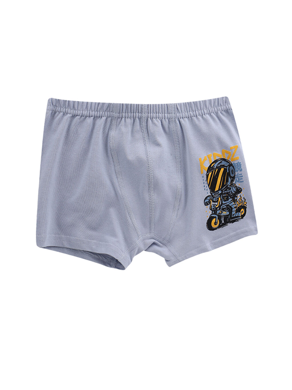 Gri Erkek Çocuk Lacivert Pamuklu Boxer 5'Li Paket-3