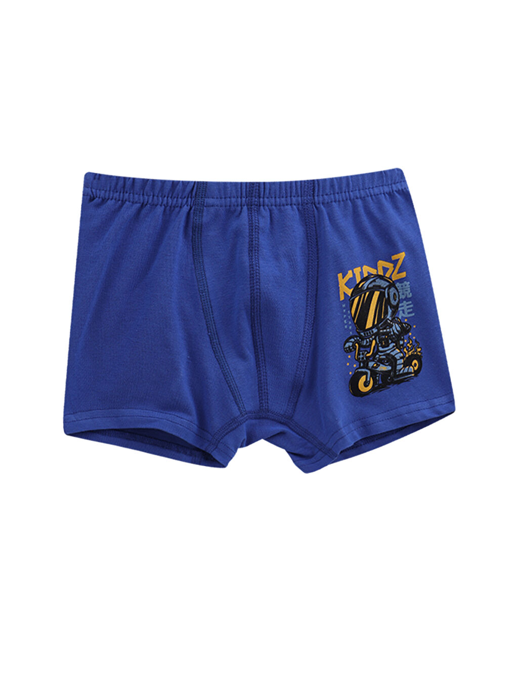 Gri Erkek Çocuk Lacivert Pamuklu Boxer 5'Li Paket-4