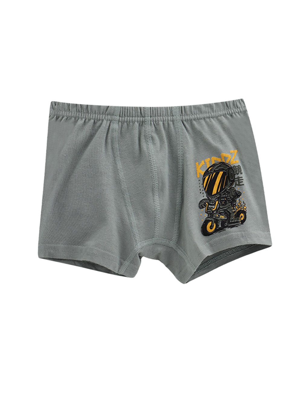 Gri Erkek Çocuk Lacivert Pamuklu Boxer 5'Li Paket-5