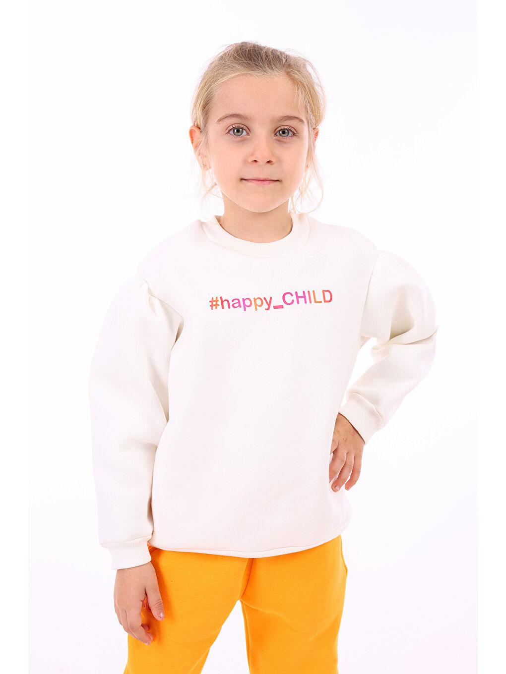 Toontoykids Ekru Kız Çocuk Baskılı Sweatshirt