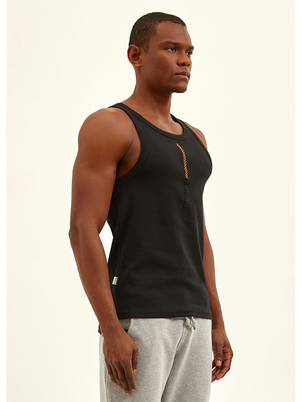 NSQ Aktif Esnek Kolsuz Tişört   Siyah-1