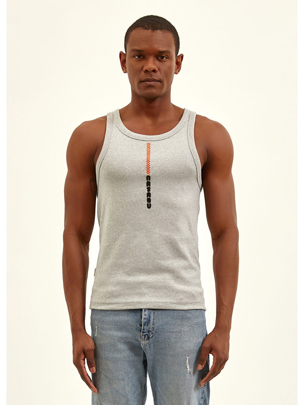 NSQ Aktif Esnek Kolsuz Tişört   Gri Krom