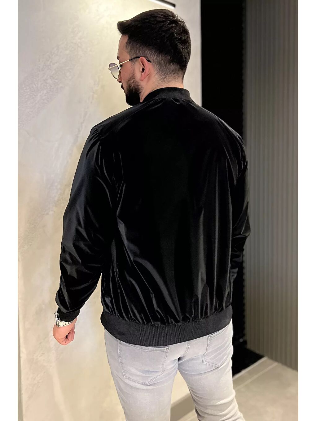 Siyah Erkek Çift Cepli Astarlı Mevsimlik Mont-3