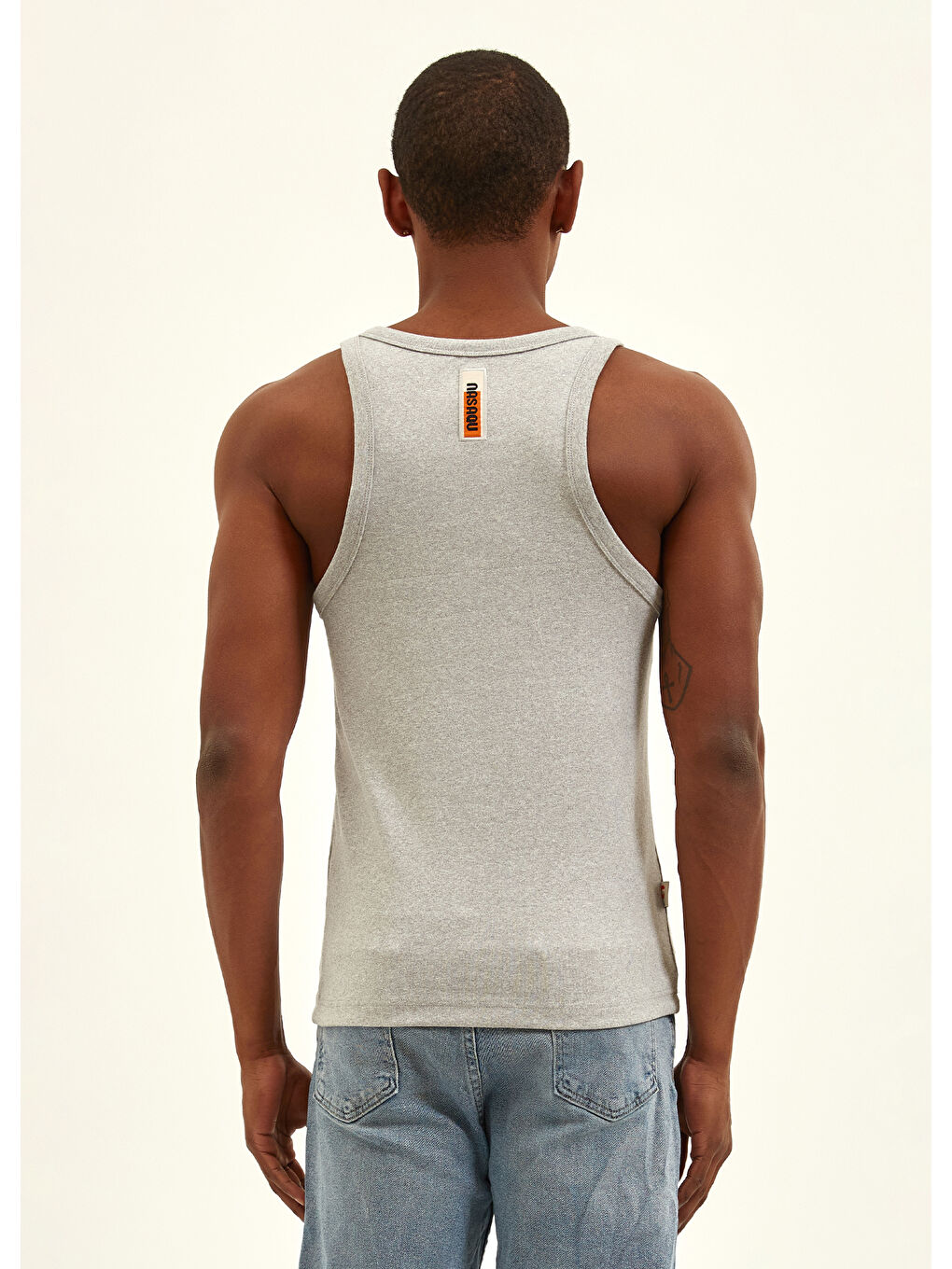 NSQ Aktif Esnek Kolsuz Tişört   Gri Krom-2