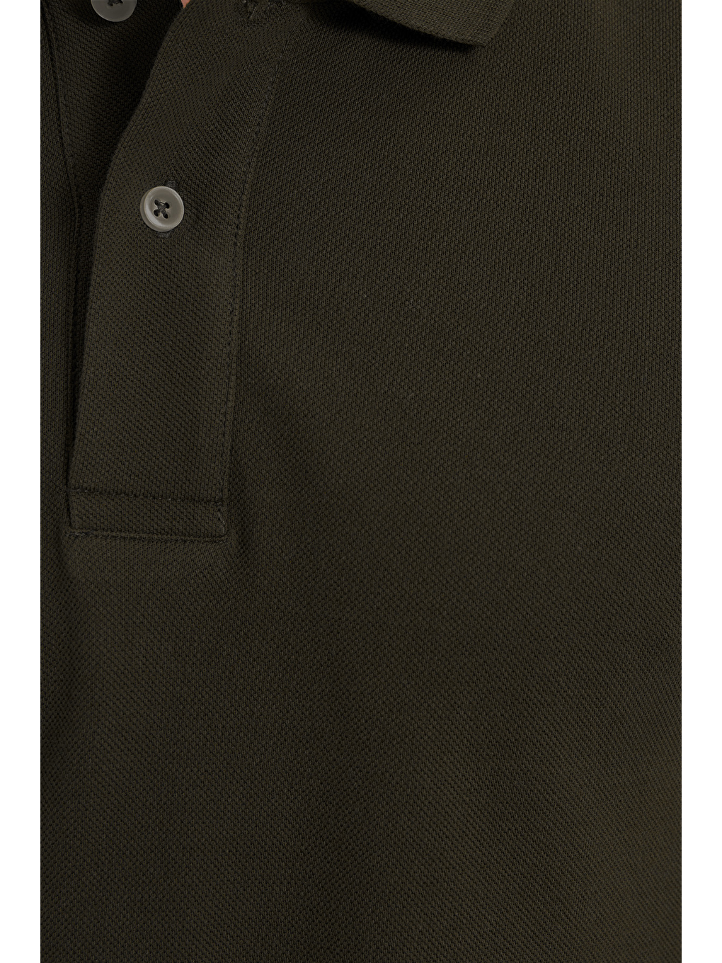 Erkek Slim Fit Dar Kesim %100 Pamuk Haki Polo Yaka Tişört-3
