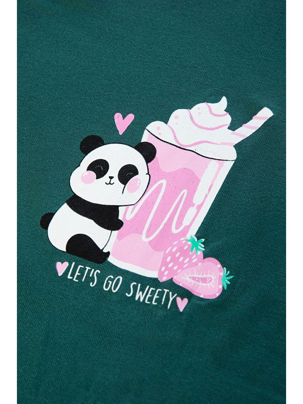 Yeşil Kadın Yumuşak Dokulu Viskon Dökümlü Pijama Takımı-1