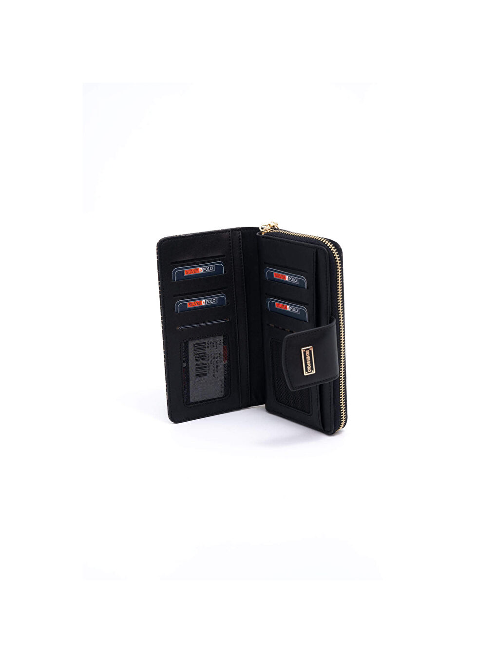 Kadın Gri Baskılı Cüzdan 928-45679 SILVER POLO BAYAN PORTFÖY M178 FÜME-MAT SİYAH-3