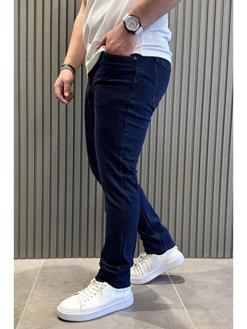 Lacivert Erkek Jean Pantolon-1