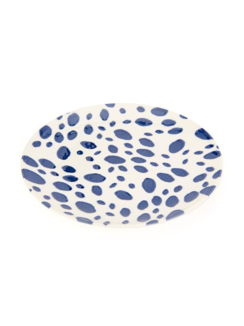 Lido Puantiyeli Pasta Tabağı - Mavi - 19 cm-1