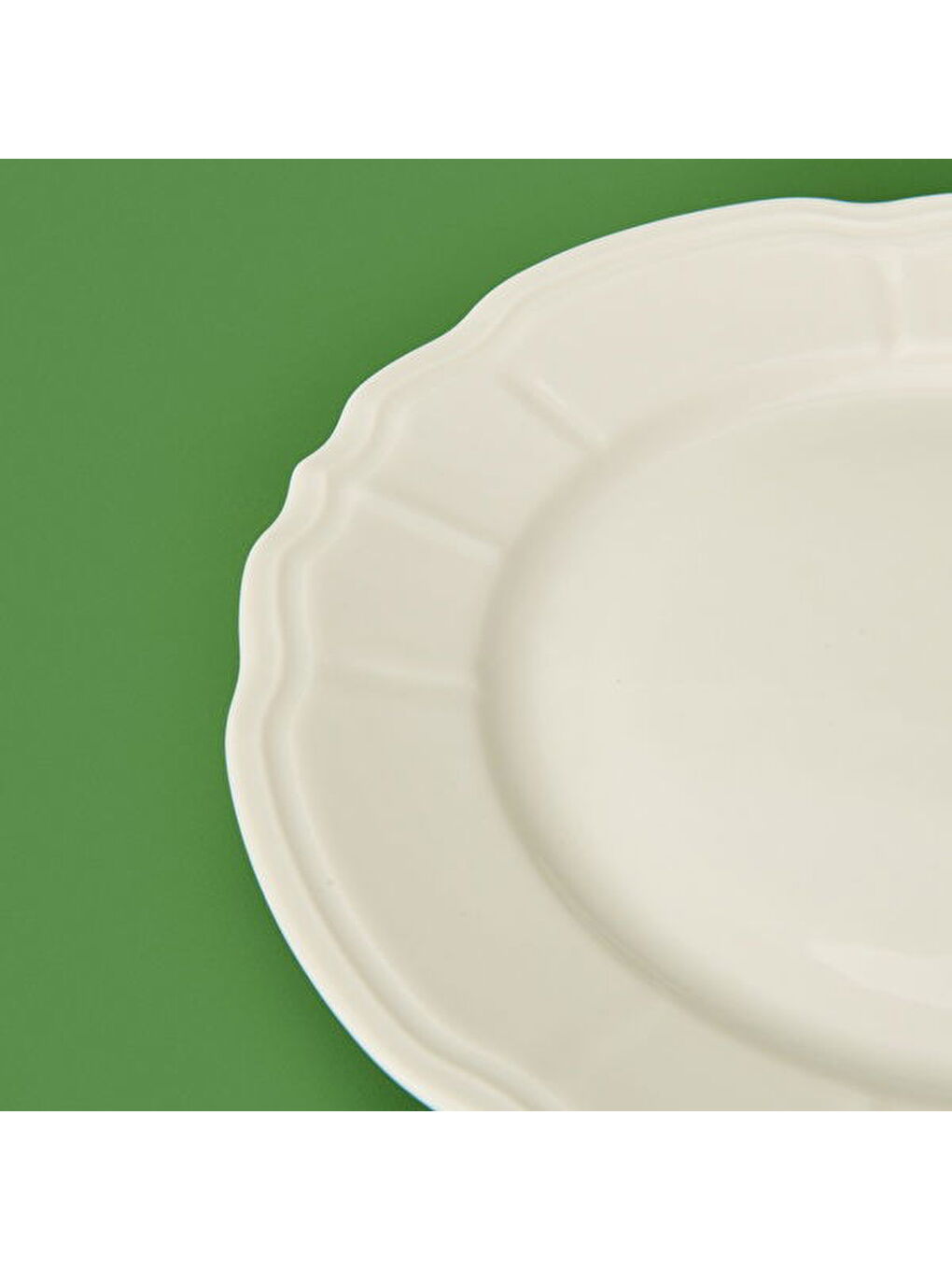 Ekru Tiffany Servis Tabağı - Krem - 25 cm-2