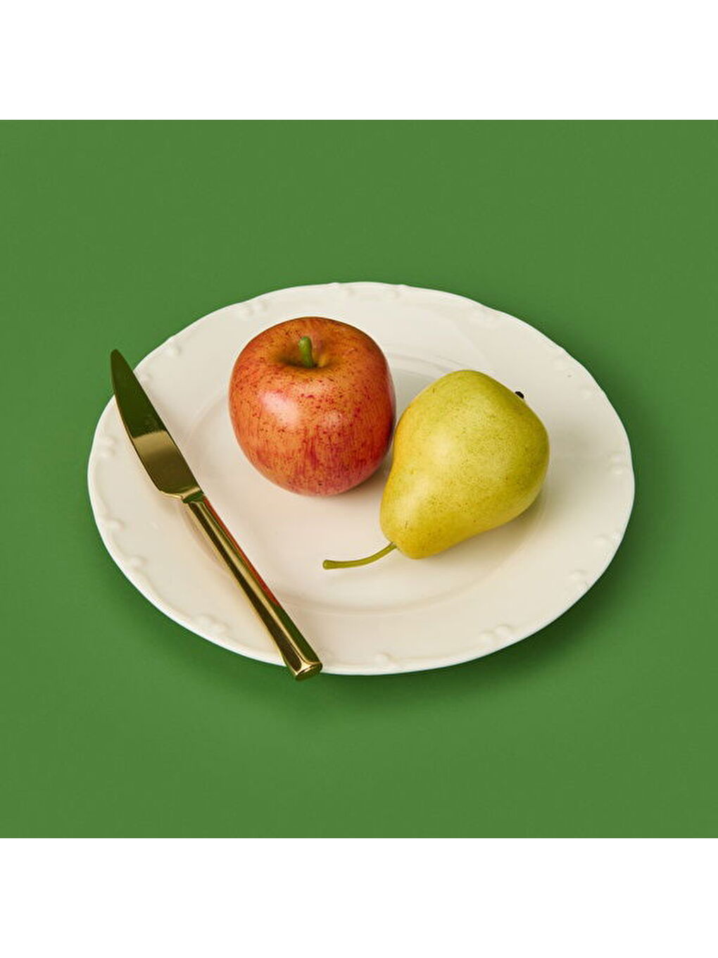 Tulu Porselen Ekru Liana Servis Tabağı - Krem - 25 cm - 1