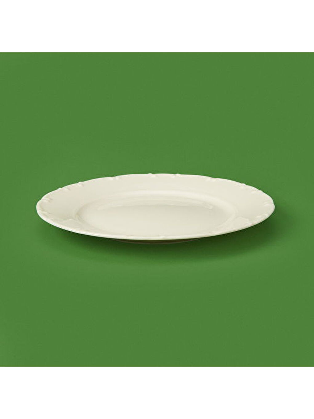 Tulu Porselen Ekru Liana Servis Tabağı - Krem - 25 cm - 2