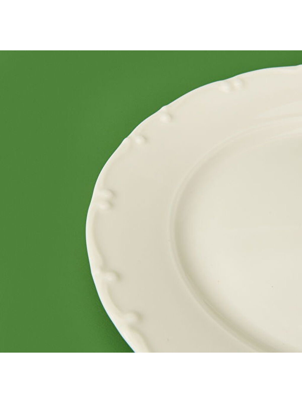 Tulu Porselen Ekru Liana Servis Tabağı - Krem - 25 cm - 3