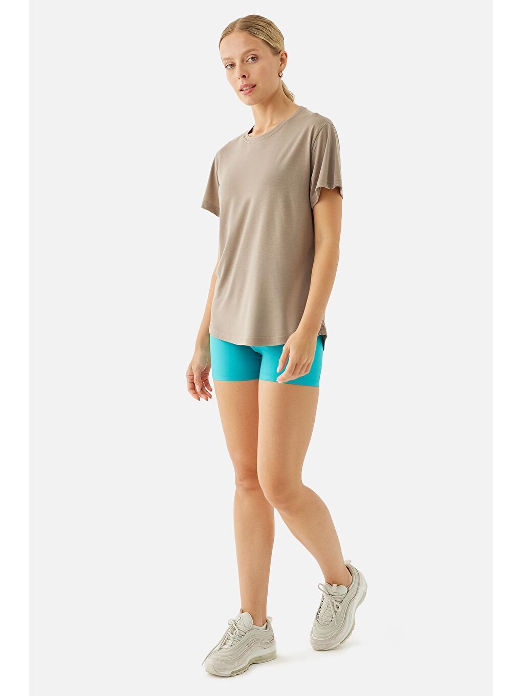 Bej Sophia Light-Weight Taş Rengi Tişört-2