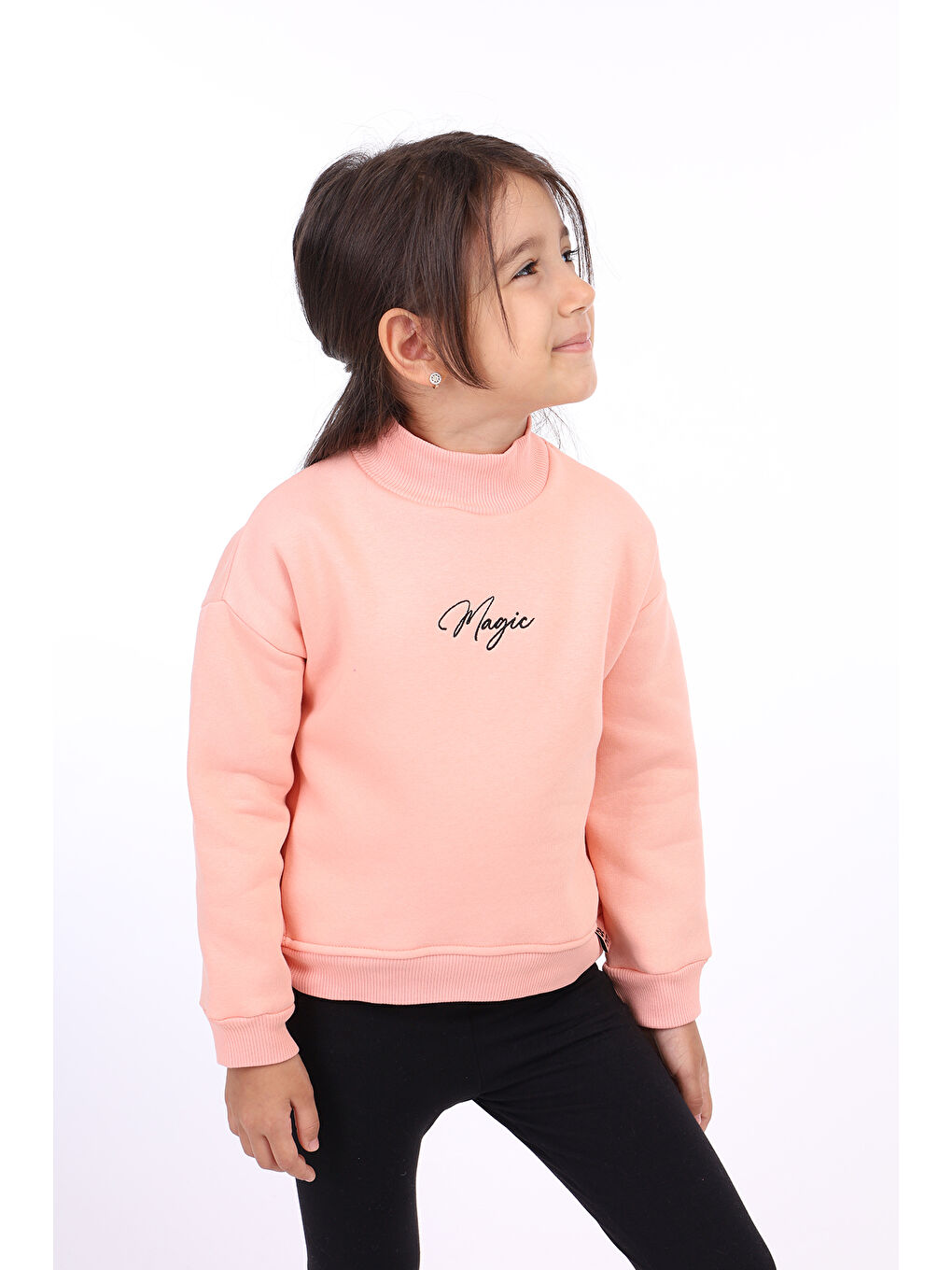 Toontoykids Pembe Kız Çocuk Nakışlı Sweatshirt