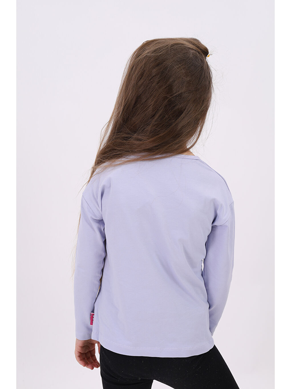 Lila Kız Çocuk Baskılı Tişört-3