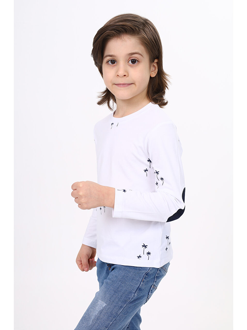 Beyaz Erkek Çocuk Baskılı Tişört-2