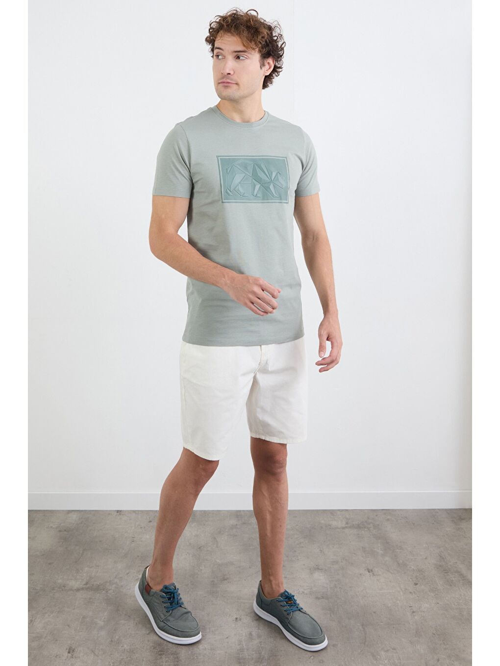 Ekru Gabardin Kargo Cepli %100 Pamuk Şort