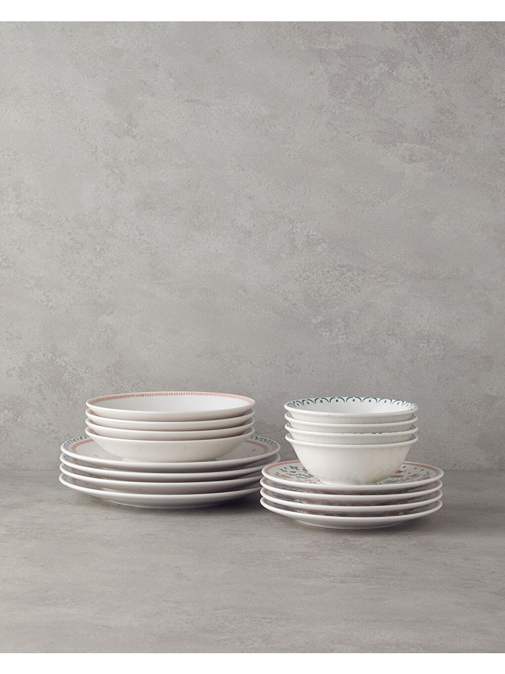 Enola Seramik Yemek Takımı 16 Parça 4 Kişilik Yeşil-1