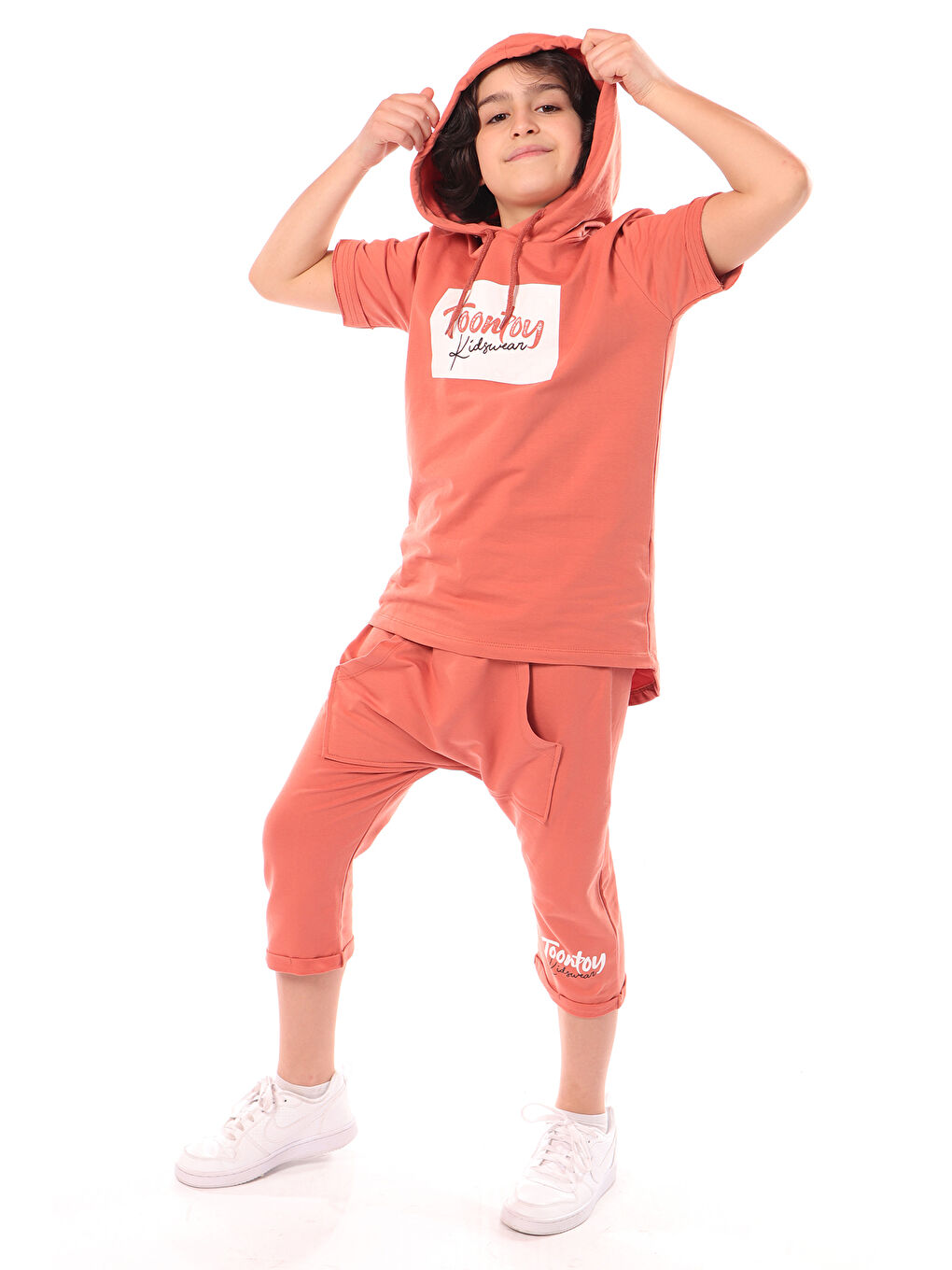 Toontoykids Kiremit Erkek Çocuk Kids Wear Baskılı Bermuda Takım