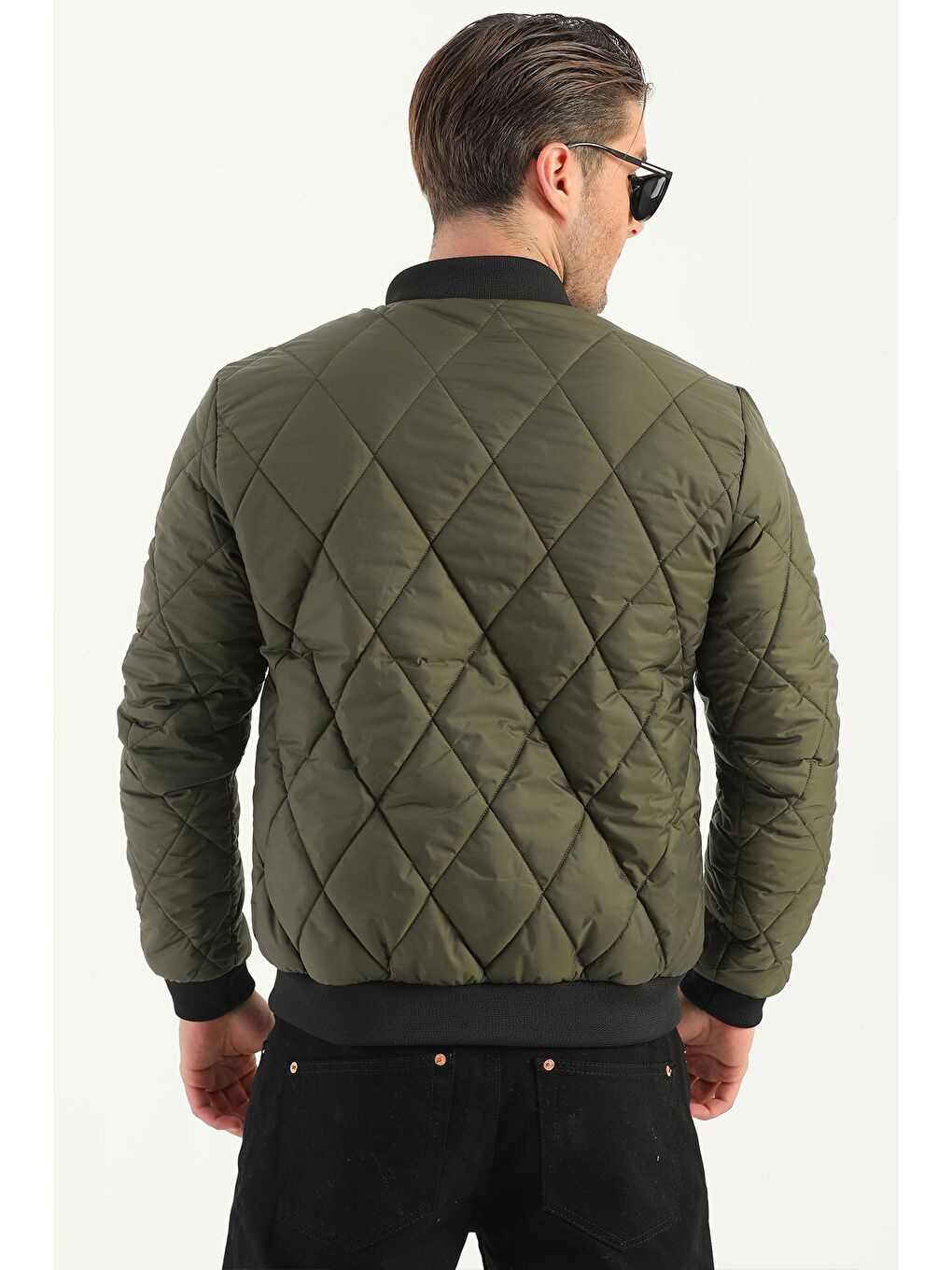 Haki Erkek Kolej Yaka Su ve Rüzgara Dayanıklı Mont DM-77-5