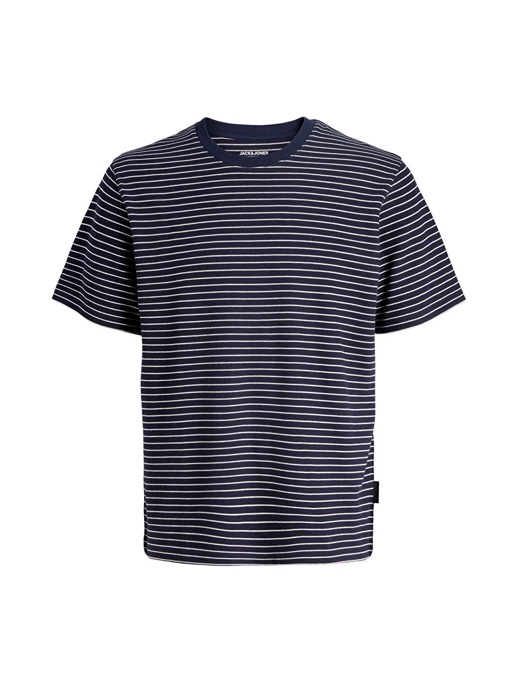 Lacivert Essentials Jjedover Pamuklu Relaxed Fit Çizgili T Shirt 12288015-6