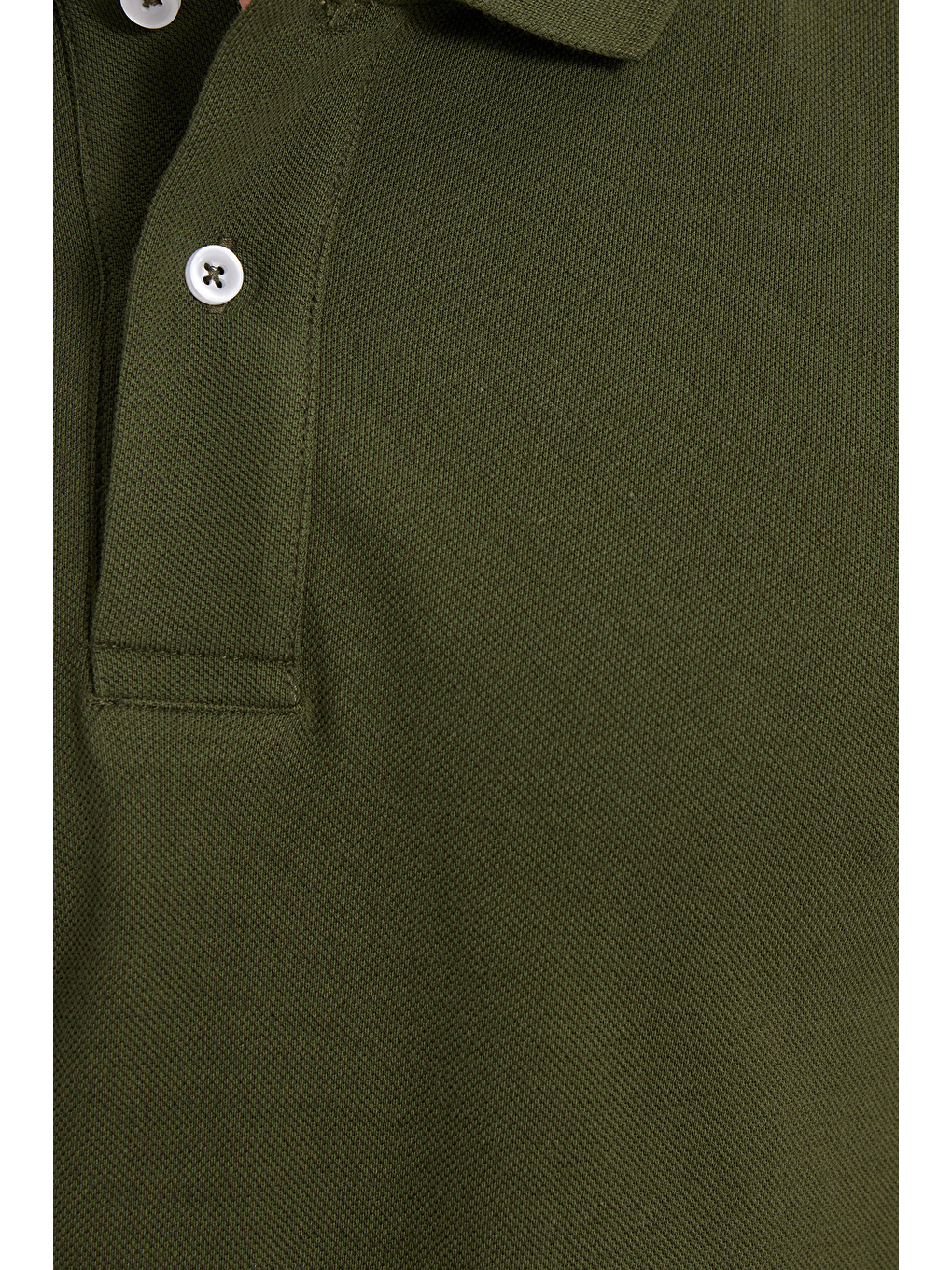 Erkek Slim Fit Dar Kesim %100 Pamuk Haki Polo Yaka Tişört-4