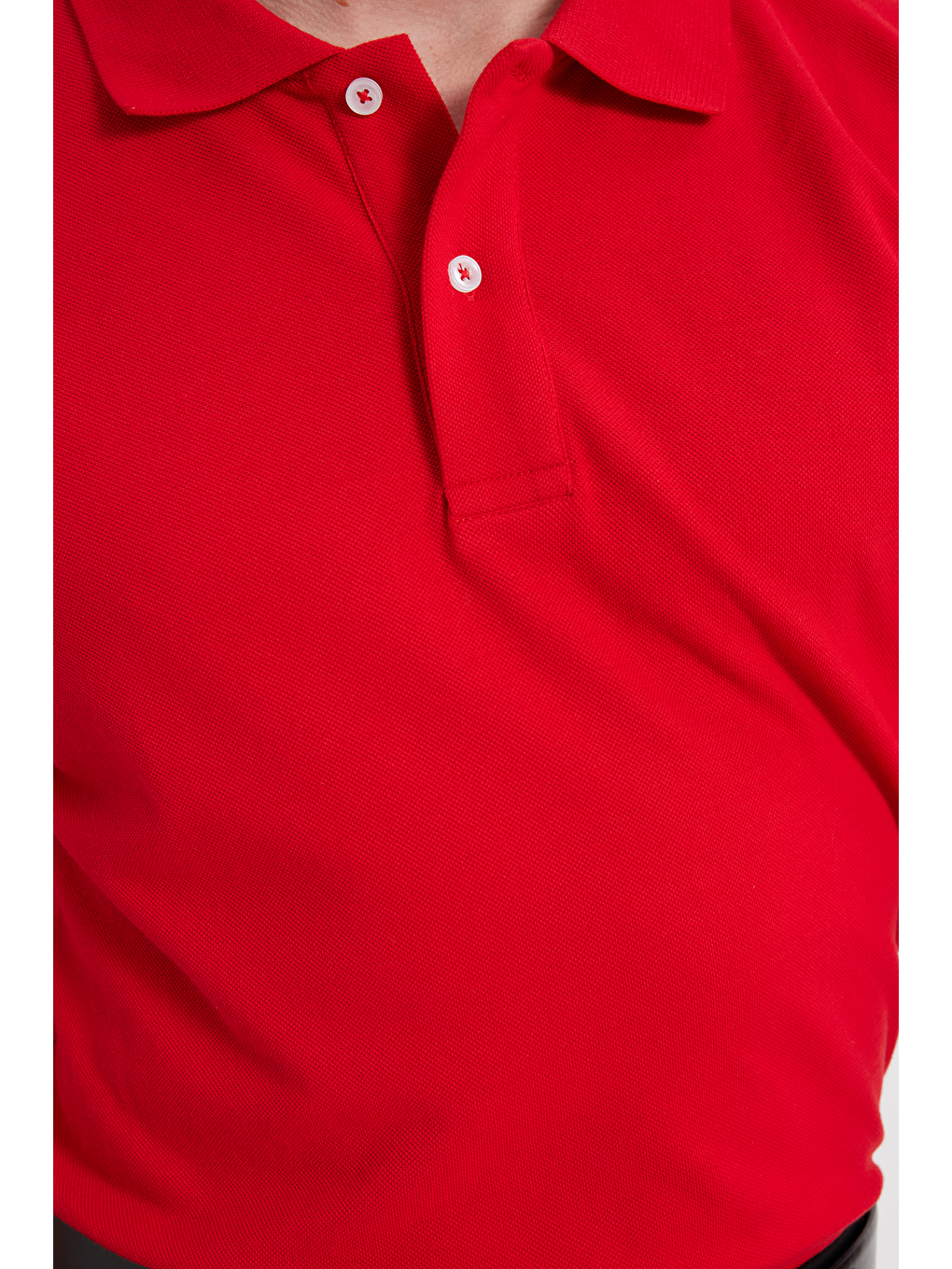 Erkek Slim Fit Dar Kesim %100 Pamuk Kırmızı Polo Yaka Tişört-3