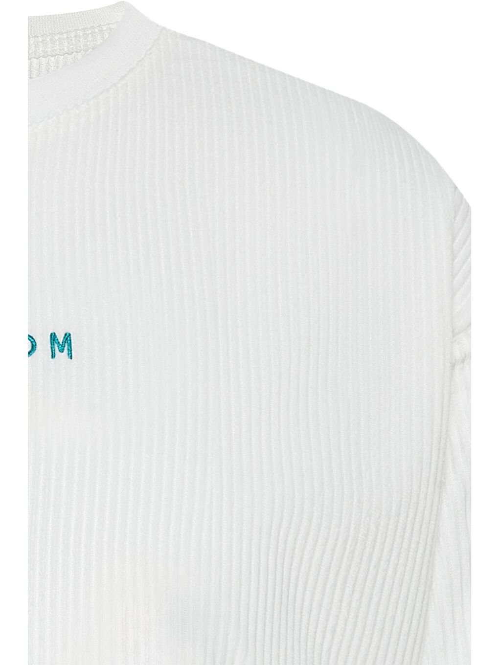 Beyaz Freedom Nakışlı Fitilli Oversize Tişört 2YXE2-45986-01-1