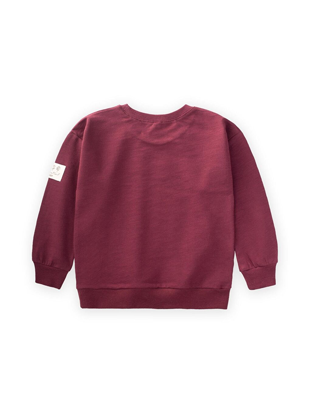 CİGİT Bordo Kolu Etiket Detaylı Sweatshirt 2-10 Yaş Bordo - 1